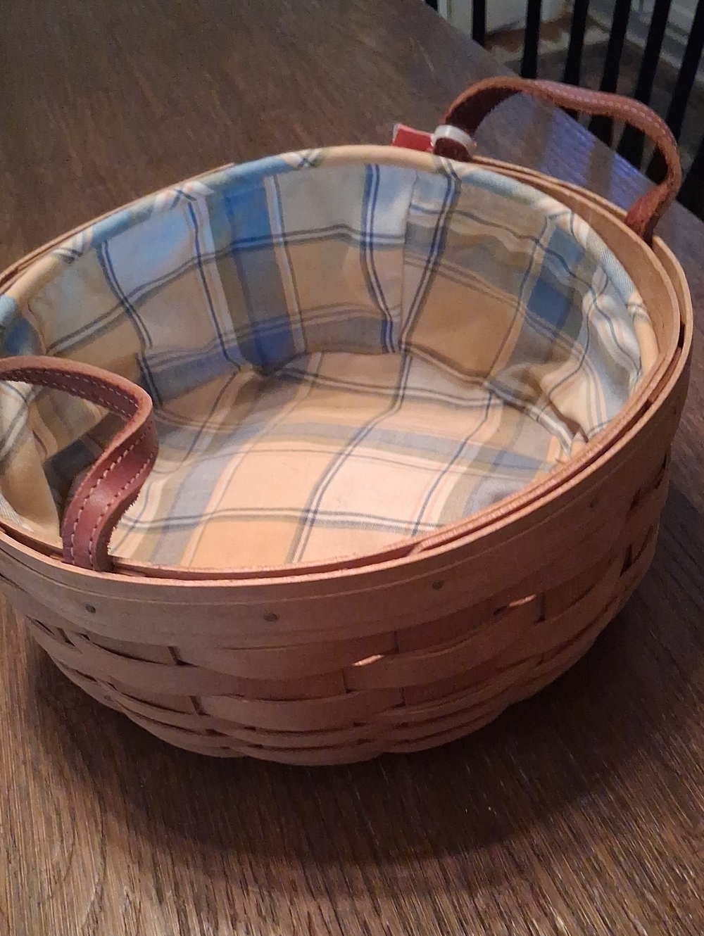 Longaberger Natural Brown Handwoven Basket Interior